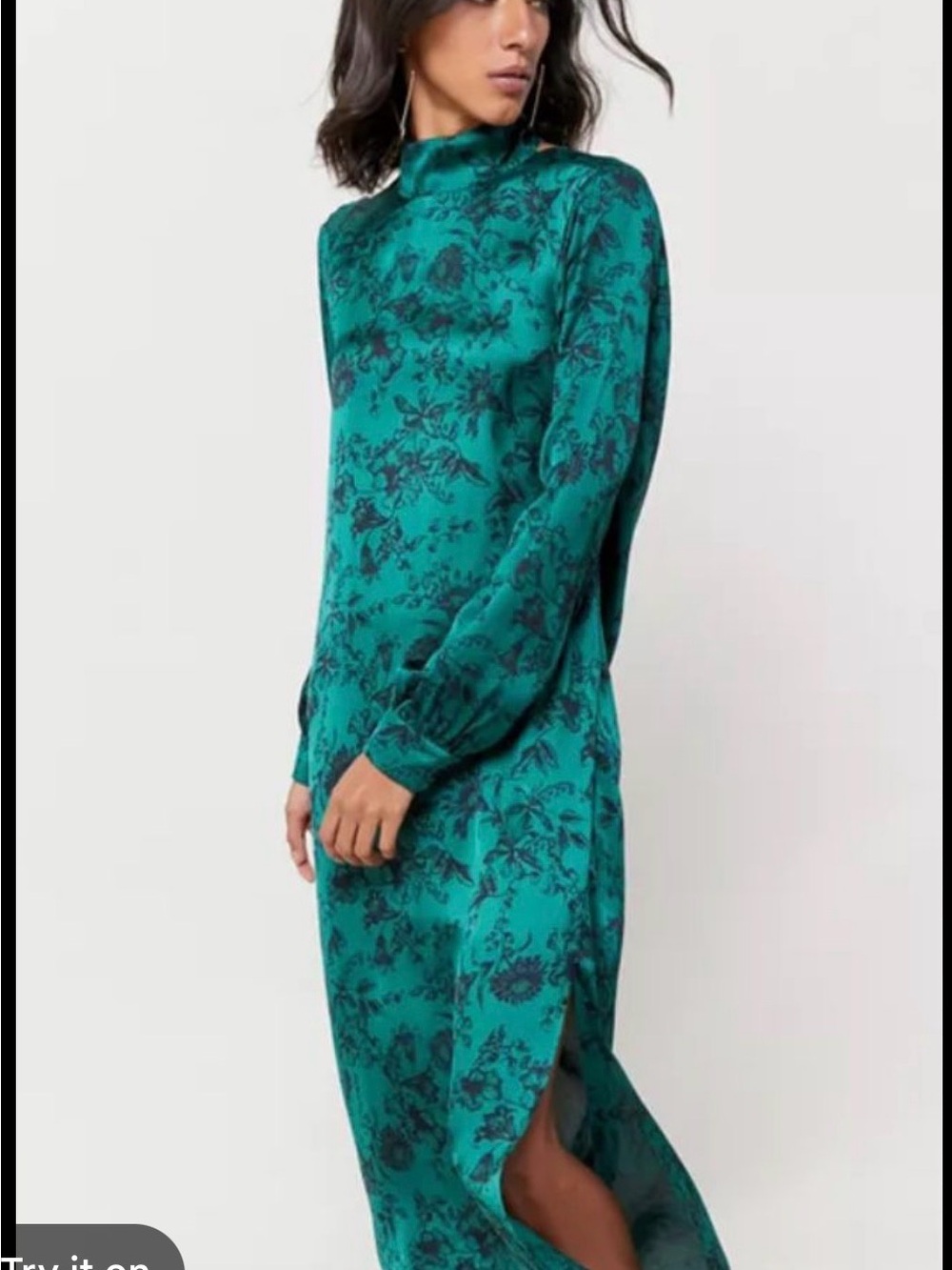 Urban Outfitters Teal Floral Midi Dress